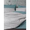 Parure de lit - 1 housse de couette 220 x 240 cm + 2 taies d'oreiller 60 x 60 cm - 100% coton renforcé - Menthe