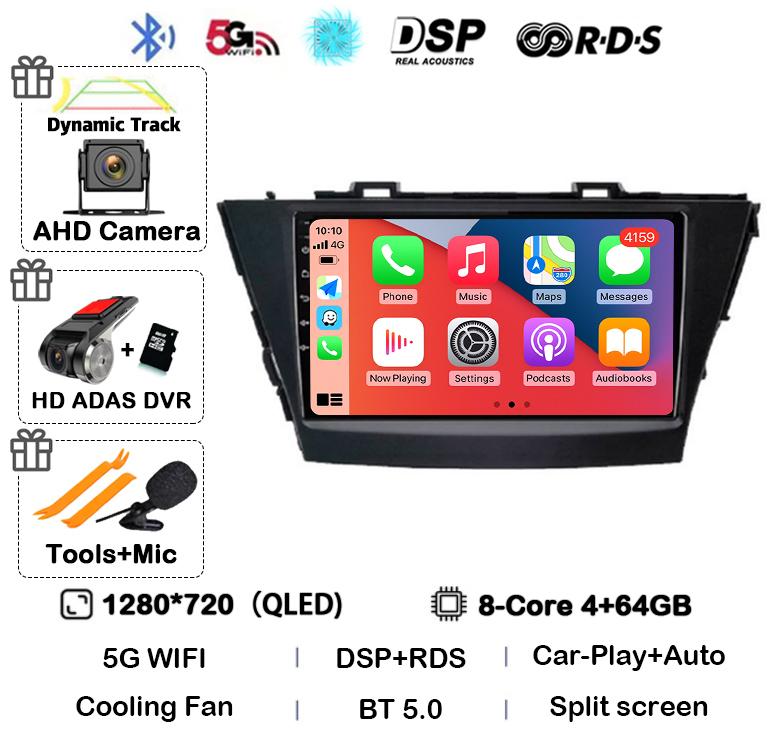 Android 14 Carplay для Toyota Prius Plus V Alpha 2012 2013 2014 2015 2016 2017 LHD/RHD автомобильный радиоприемник мультимедийный плеер стерео GPS BT