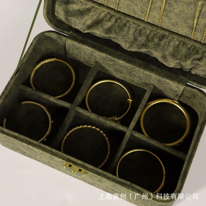 Double Layer Jewelry Box With Lock Bracelets Earrings Necklaces Large Capacity Velvet Organizer