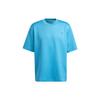 Originals Solid Logo Pleated Breathable Crew Neck Short Sleeve T-Shirt Men Tops Blue HC4608