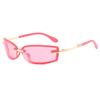 Y2K Candy Color Rimless Sunglasses Metal Eyewear Futuristic UV Protection Sun Glasses  Fashion