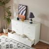 Chest of Drawers with 6 Drawers – White Chest of Drawers with Door and Drawers for Living Room and Bedroom, Dimensions: H82/B120/T40 cm