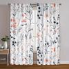 2Pc Elegant Floral Pattern Curtains, Polyester Fabric, Machine Washable, Suitable For Bedroom And Living Room Decoration
