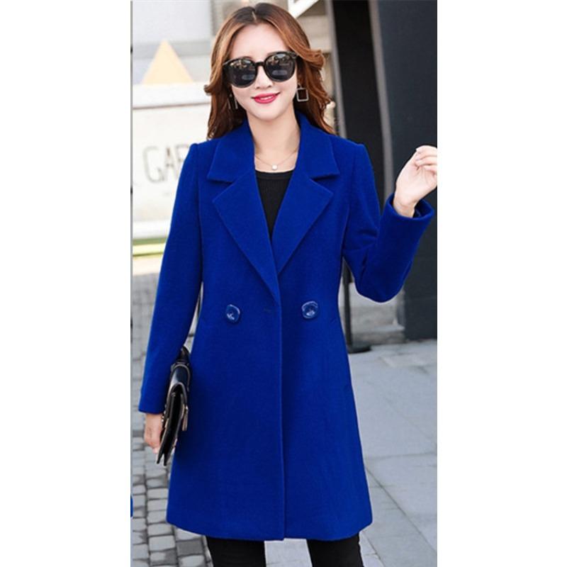 Женское шерстяное пальто Tongnizi Coat Корейский стиль Тонкая шерстяная ветровка