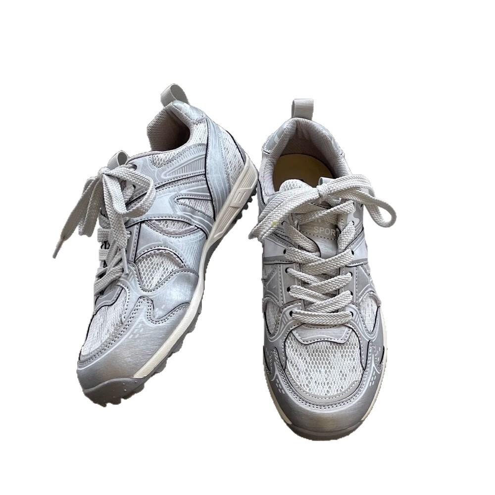 Niche Design Sense Mesh White Shoes Women's 2025 Summer New French Simple and Lightweight Student Sports and Leisure Shoes