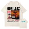 Футболка с мерчем рок-группы Gorillaz для мужчин и женщин, хип-хоп, стритвир, оверсайз, 100% хлопок, футболка 12231