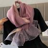 Ladies Spring and Summer Temperament Sun Shading Silk Scarf Beautiful Tie-dye Shawl
