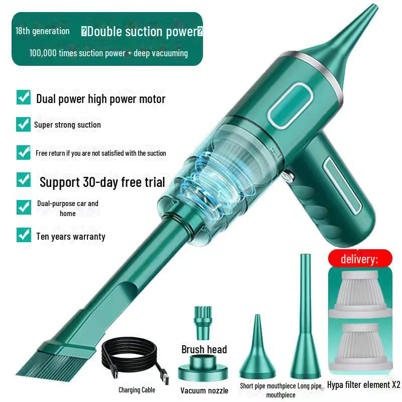 Портативный беспроводной воздуходув и пылесос — мощное всасывание, перезаряжаемый, для использования дома и в автомобиле