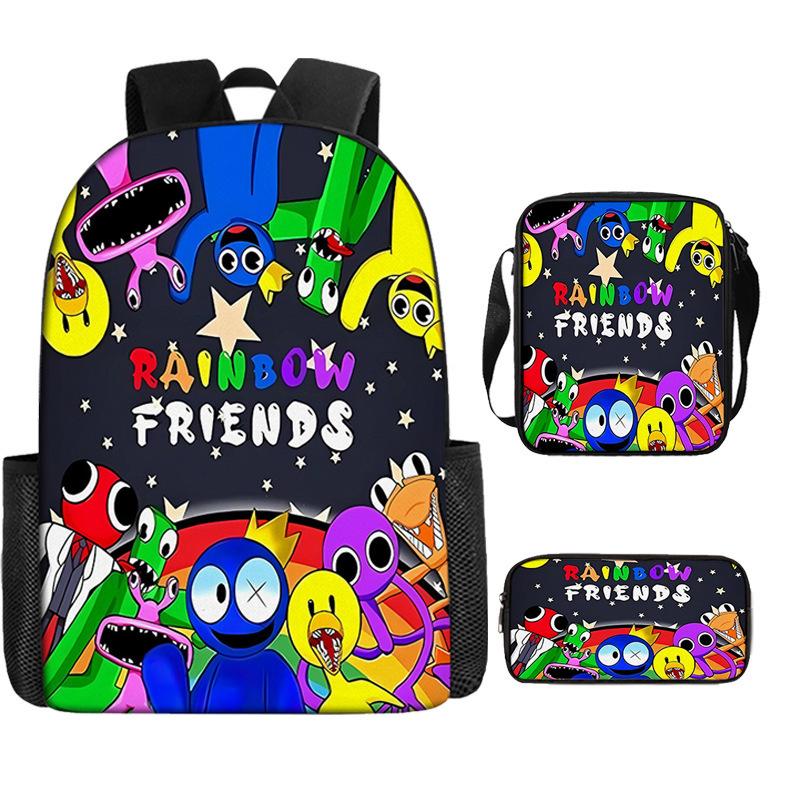 Мультяшный школьный рюкзак Rainbow Friends для 3-го и 4-го классов начальной школы, легкий, с функцией снижения нагрузки, рюкзак Rainbow Friends