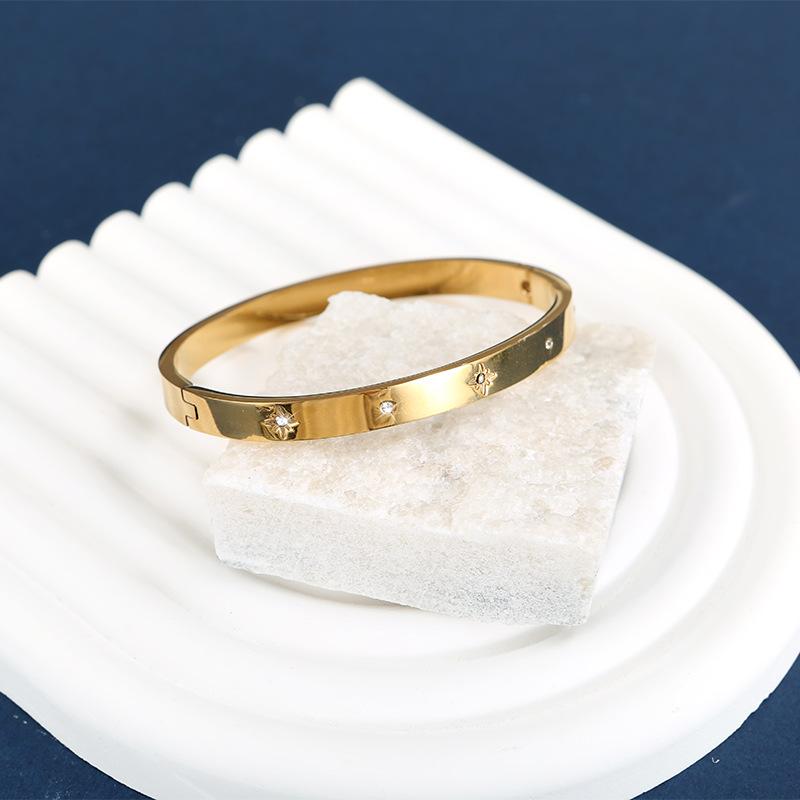 Factory Direct Rose Gold Titanium Steel Couple Bracelet Men Women Valentine Day Bangle Fashion Jewelry for Birthday Gift