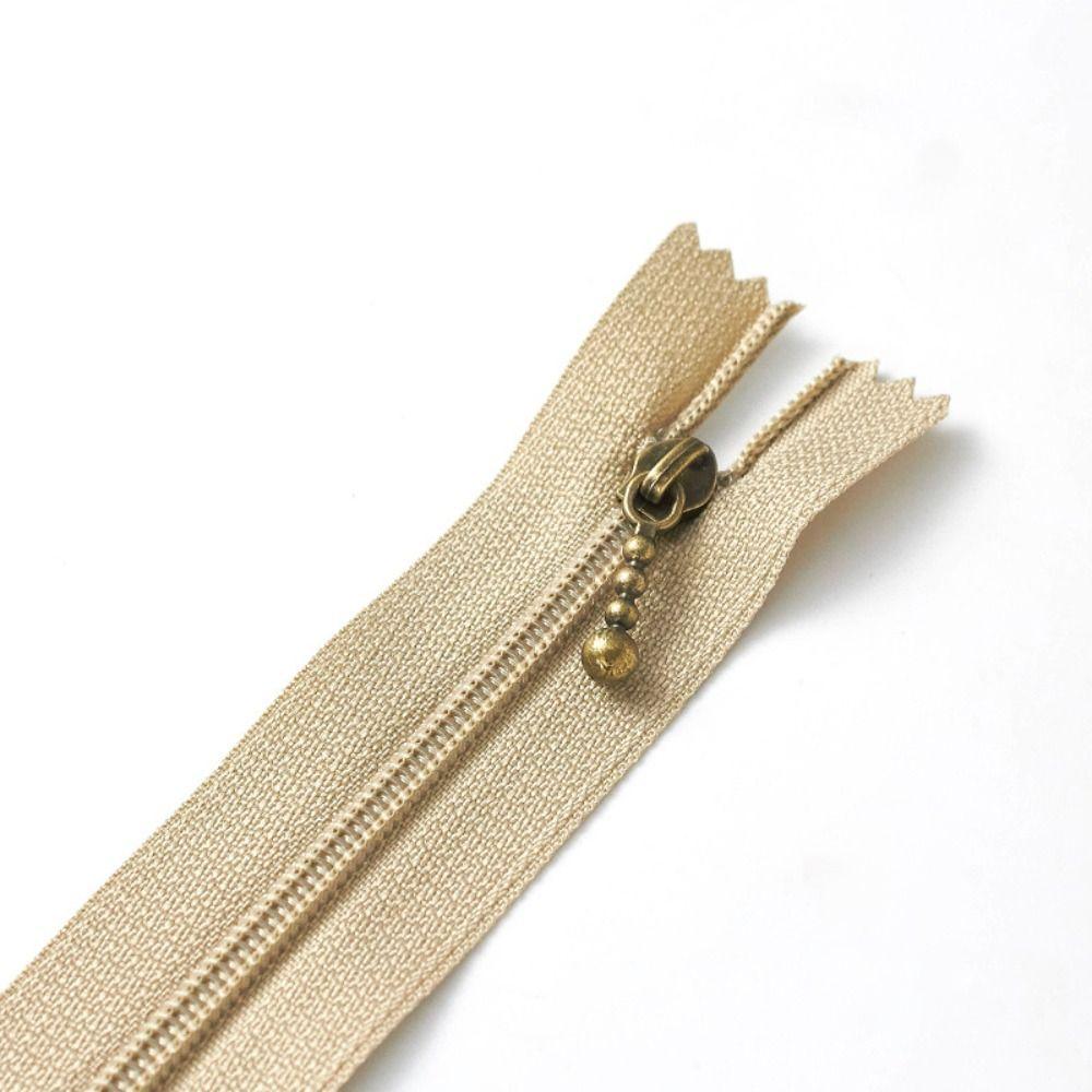 10Pcs Replacement Round Bead Modeling Zipper Handmade Zip Fastener Handbag 3# Close-end Zip