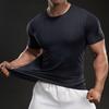 58883 Summer 2025 American Casual Short-sleeved Fashion Sports Slim Elastic Fitness Outdoor Round Neck T-shirt Men