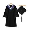 Bachelor Uniform Matte Graduation Gown Cap Tassel Set V-Neck Long Sleeve Robe Graduation Cap And Gown Set Graduation Ceremonies Photo Props