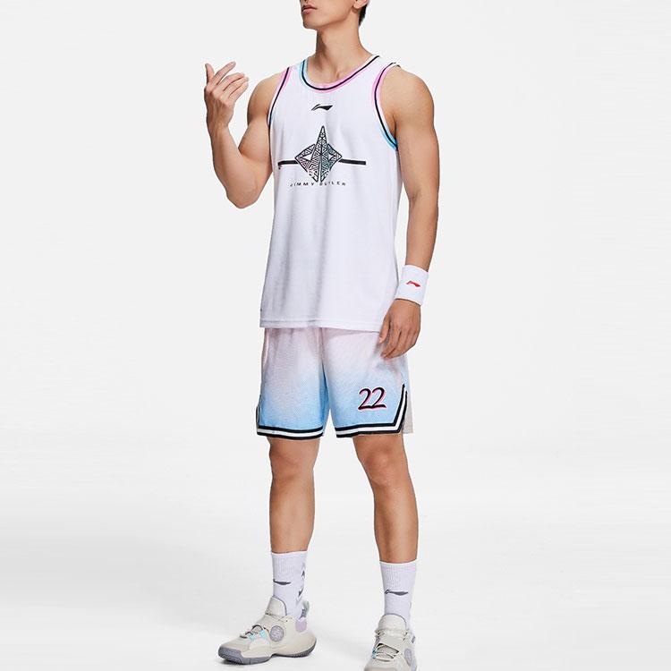 Li-Ning Дышащие трикотажные баскетбольные шорты мужские шорты розовые синие AAPS021-1