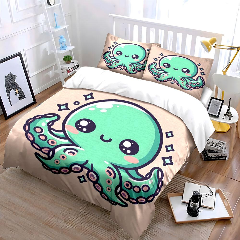 Adorable sparkling octopus charm Bedding sets Duvet covers Pillowcases(1* Duvet Cover 2* Pillowcases without duvet insert)