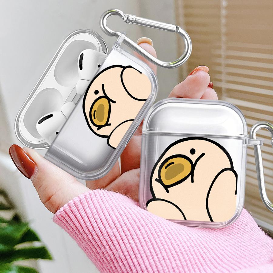 Милый Утенок Прозрачные Чехлы для Наушников Чехол Для Airpods 1 Pro2 4 Pro 2 Pro3 3