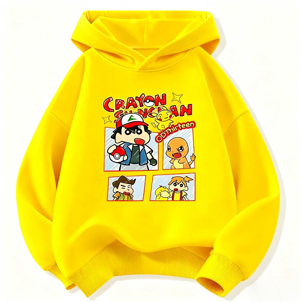 Детские худи Crayon Shin-chan, Одежда для мальчиков и девочек, Теплые и универсальные детские худи на осень и зиму