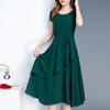 Женское платье миди с круглым вырезом и коротким рукавом, элегантное платье с многослойным подолом и шнуровкой, платье миди трапециевидной формы, уличная одежда