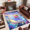Personalized Crystal Velvet Carpet Custom Name Text,Kirby Anti Slip Area Rug For Home Decoration