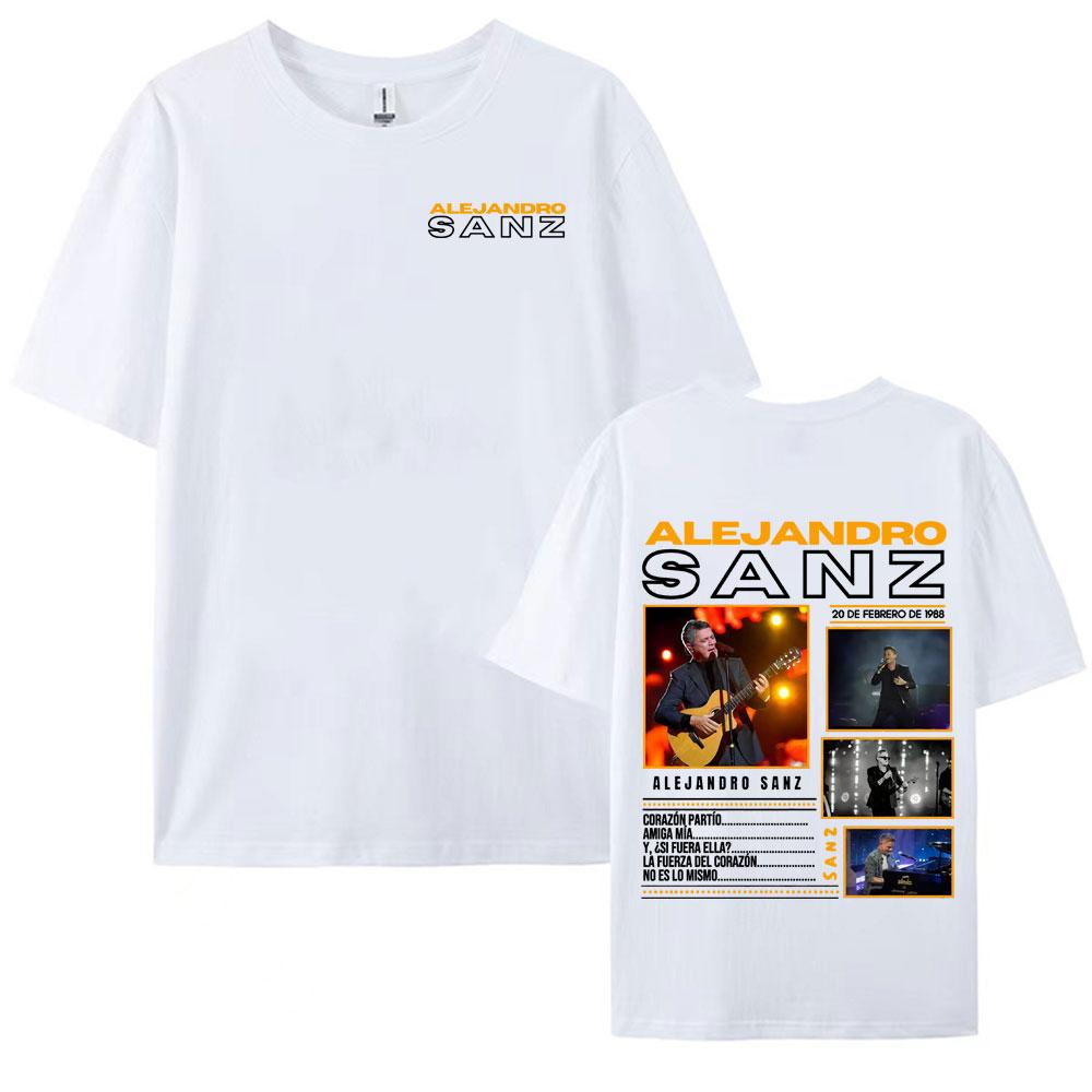 Singer Alejandro Sanz 2025 Tour Graphic Tshirts for Men Vintage High Quality Summer Short Sleeve T Shirt Unisex Casual Tshirt