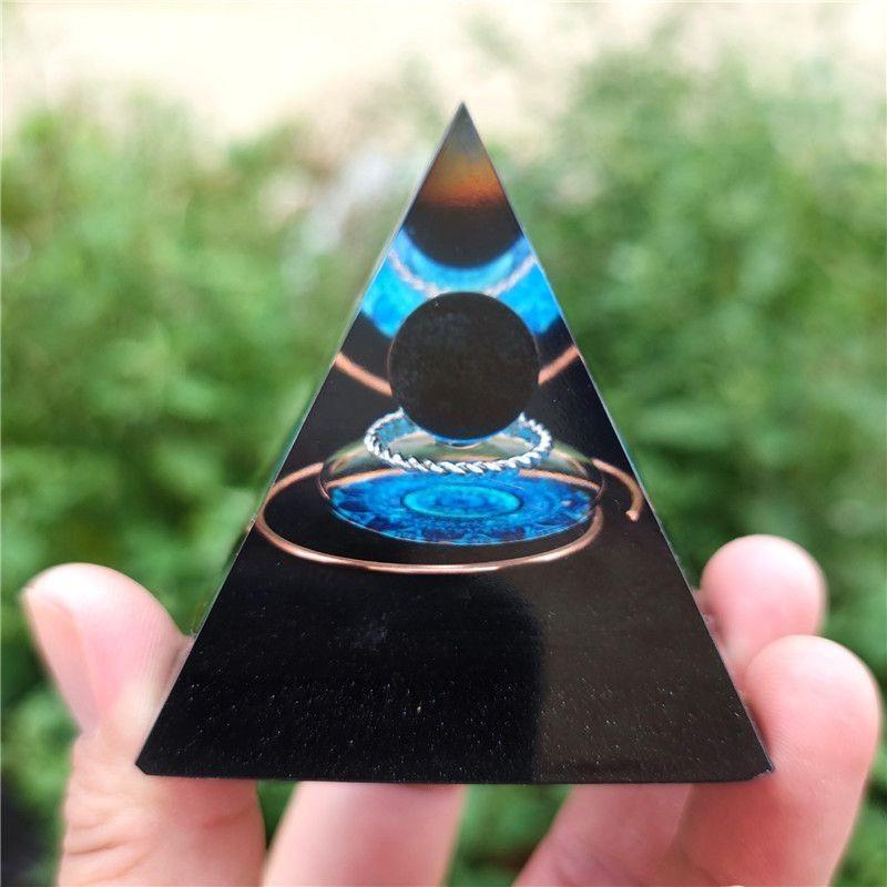 Orgonite Chakra Energy Pyramid Amethyst Crystal Home Decor Meditation Ornament Craft Gift