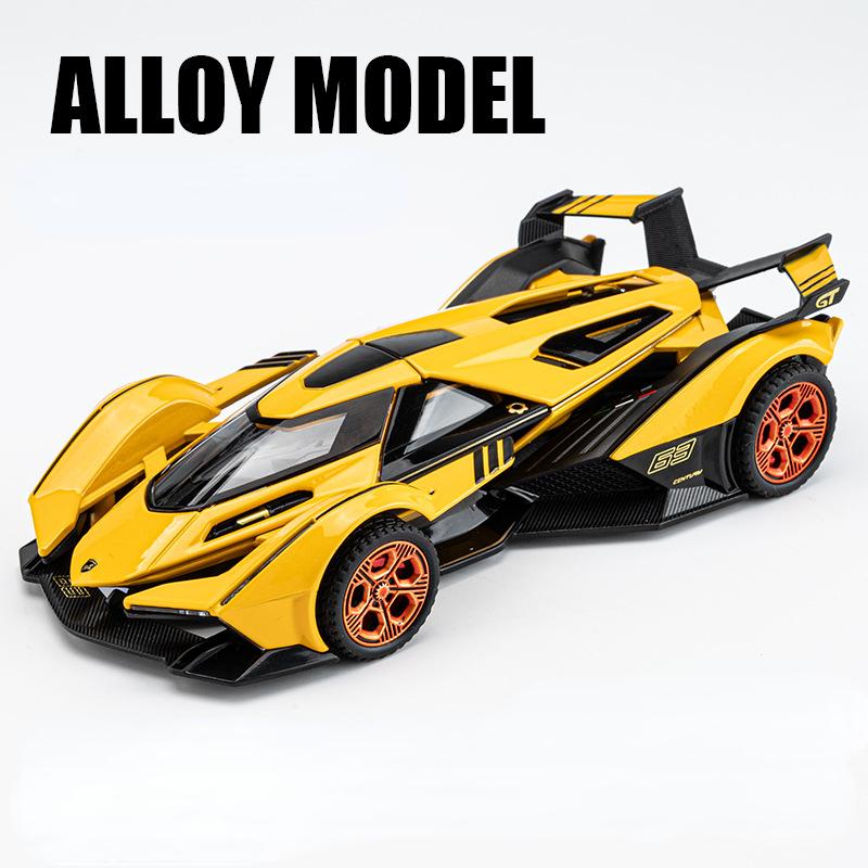1:Модель спортивного автомобиля Lambor V12 LP750 Масштаб 32 Игрушка Сплав Литье под давлением Оттяжка Звук Свет Симуляция Транспортное средство Подарки на день рождения для детей
