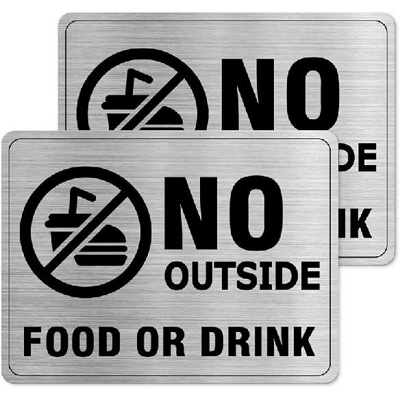 24 Hour Video Surveillance Sign Aluminum Silver 9 x 3 Inches Self-Adhesive Waterproof Metal Door Wall Sign for Business Restaurants 4 Pack