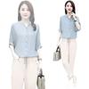 Women's 2024 Summer Korean-Style Linen Suit: Fashionable Loose Slimming Two-Piece Set