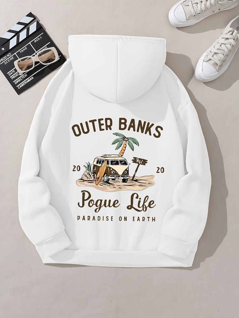 Женская Повседневная Толстовка Outer Banks Pogue Life Принт с Буквами и Пляжный Графический Дизайн Модная Повседневная Хип-хоп Толстовка Харадзюку Унисекс