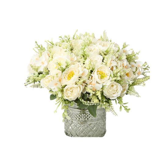 Simulated Flower Artificial Peony Flowers Realistic Exquisite Faux Floral Arrangement for Home Wedding Party Decoration