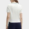 Fila Женская футболка-поло с коротким рукавом в стиле колор-блок, топы, облачно-белый F11W419104F-WT