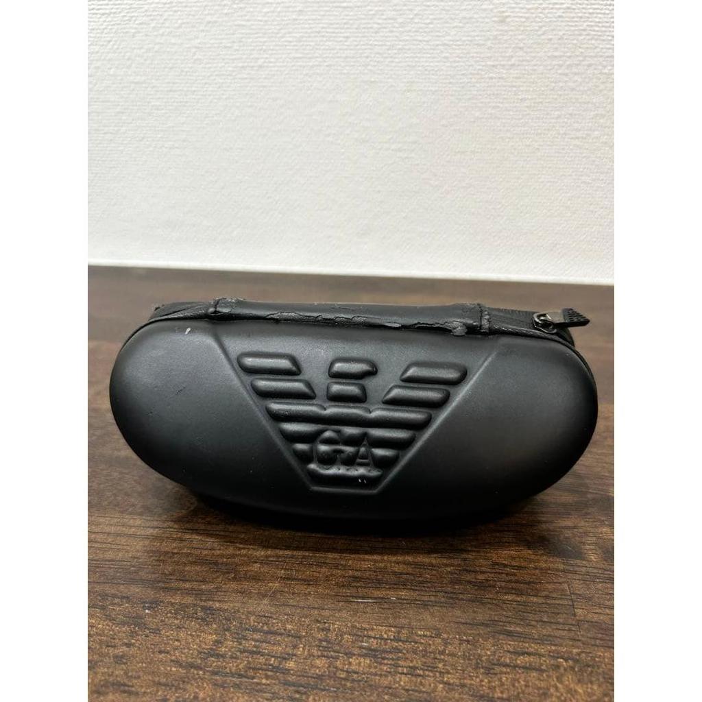 Used Emporio Armani glasses case with glasses wipe