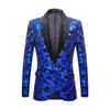 Мужская мода блестящий блестящий цветочный узор пиджак блейзер