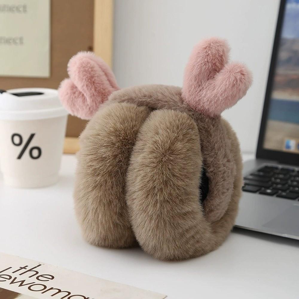 Модные плюшевые наушники-муфты с оленьими ушками, складные, утолщенные, для сохранения тепла и защиты от мороза, зимние наушники-клапаны для женщин и девушек