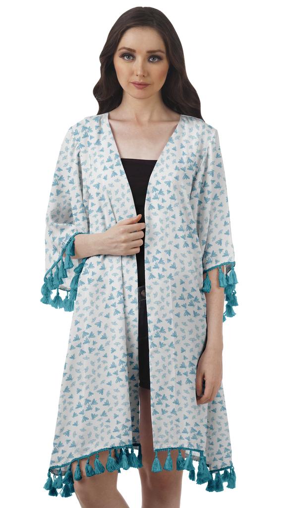 Moomaya Пляжная накидка из жоржета с открытыми плечами и принтом 3-4