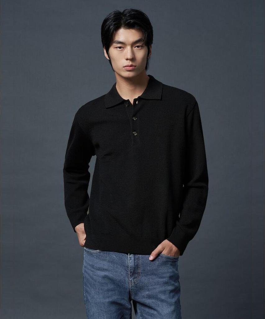 SHIFT.G Wool Blended Polo Neck Sweater Black