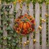 Christmas Party Decoration Pumpkin Acrylic Window Hanging Decor, Fall Harvest Wreath Ornament for Festive Pendant Thanksgiving Halloween, Indoor
