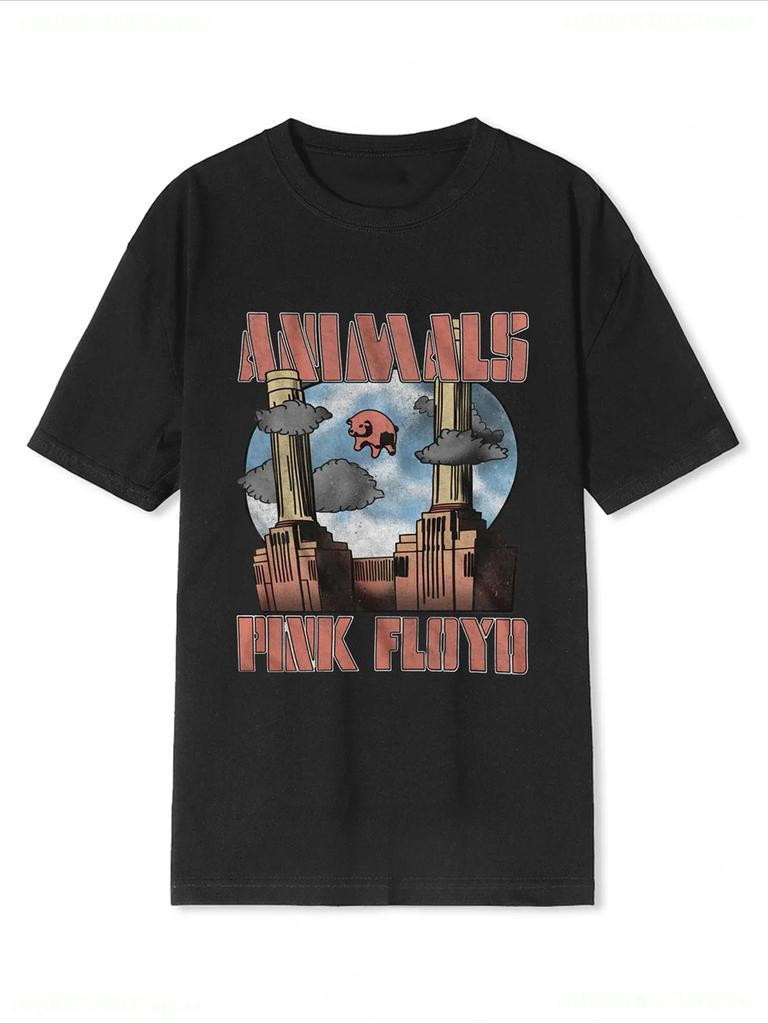 Уличная одежда Летняя розовая хлопковая футболка Унисекс с коротким рукавом Футболки Унисекс Одежда для хард-рок-групп Винтажные топы FloydS Хип-хоп одежда