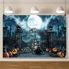 10x8ft Scary Halloween Backdrop Horror Full Moon Night
