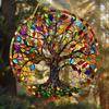 Tree of Life Suncatcher Colorful Window Wall Home Decorate Yard Acrylic Signs Indoor Outdoor Window Acrylic Welcome Pendant