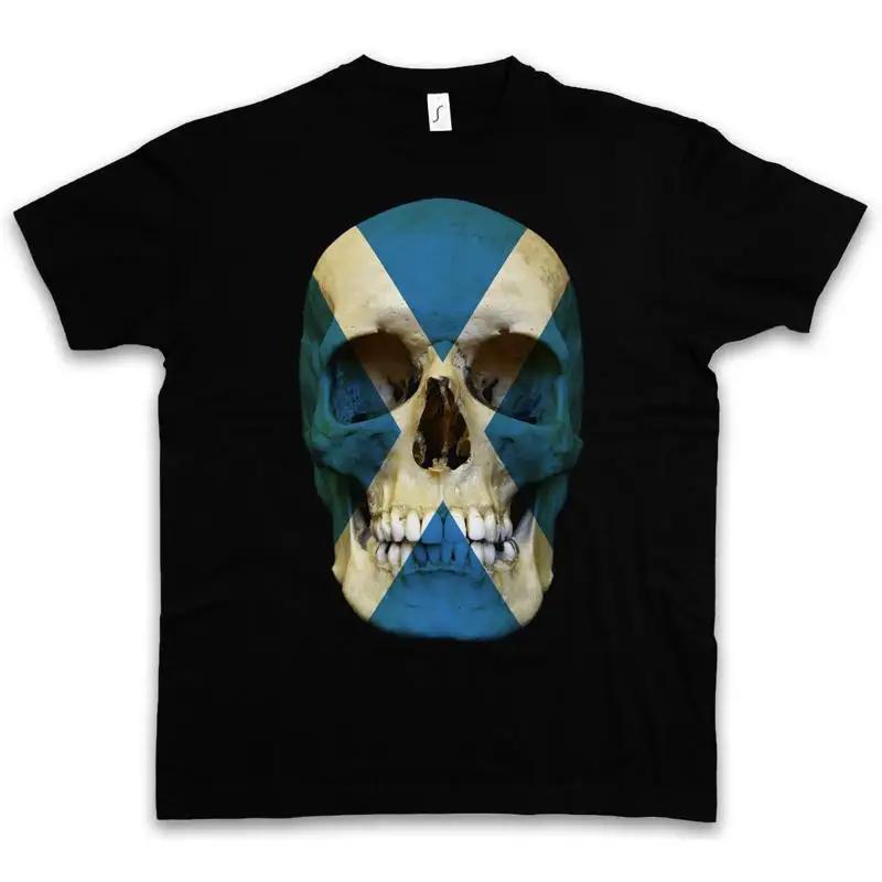 Classic Scotland Skull Flag T Shirt Biker Mc Banner Sizes S 5xl