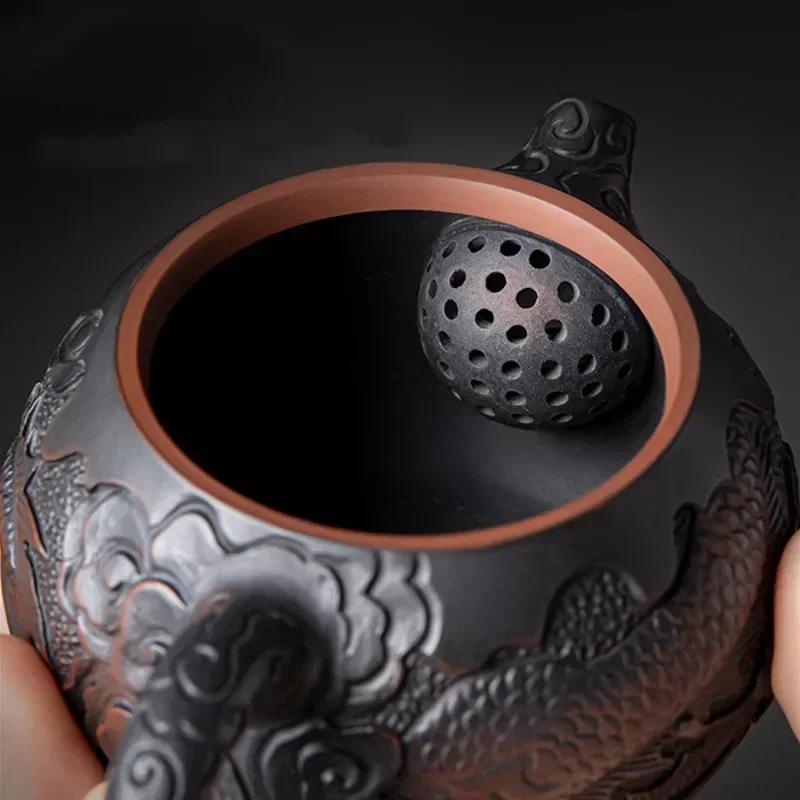 170 мл китайский традиционный фиолетовый керамический чайник Xishi, чайник ручной работы известных художников, дорожный портативный фильтр для заваривания чая, домашний чайный набор