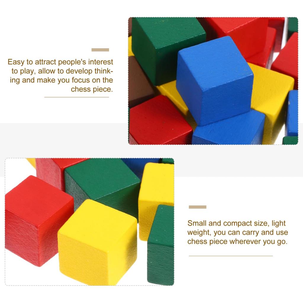 Generic Board Game Chess Pieces for Board Game Wood Chess Tabletop Tokens 100-Piece Kids, Pawns, Accessories, Markers,