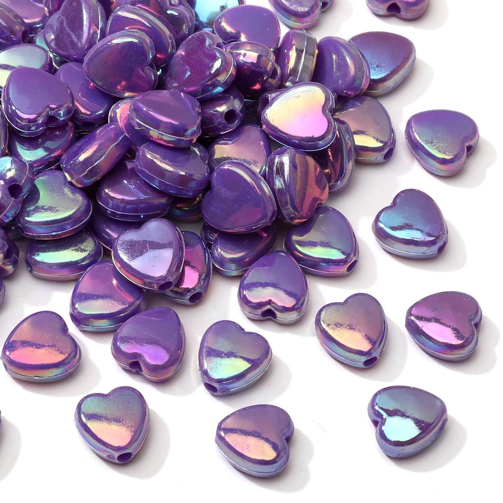 100 шт. Акриловые разноцветные бусины в форме сердца для изготовления ожерелий, браслетов, серег, ювелирных изделий, аксессуары для рукоделия