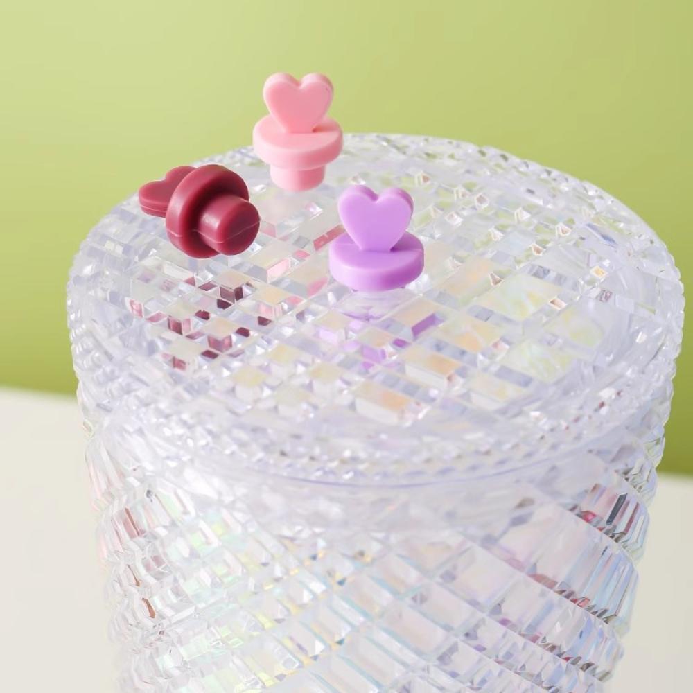 Силиконовая заглушка для бутылки Love, многоразовая пробка-крышка для бутылки, пылезащитная, декоративная посуда для напитков, отверстие для стеклянной соломинки, силиконовая заглушка