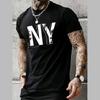 New Summer Men's Fashion T-shirt Personality Ny Printed Men's T-shirt Top