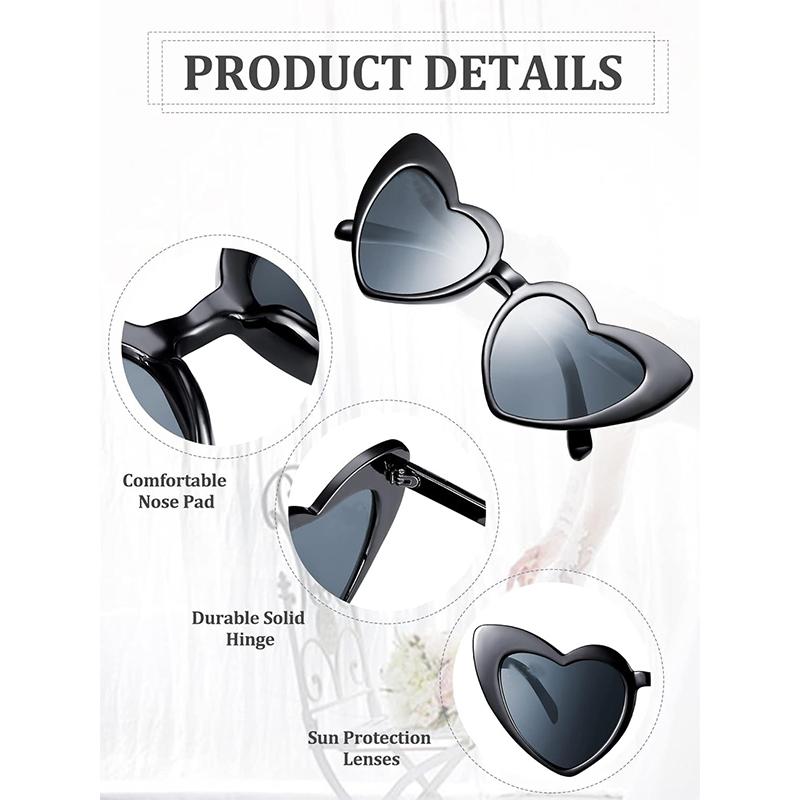 1Pc Bachelorette Party Heart Shaped Sunglasses Wedding Party for Women Men Bridemaid Glasses Team Groom and Groomsman Gift