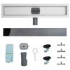 Shower Drain with Glass Cover and 360 degrees  Siphon Black 80 cm