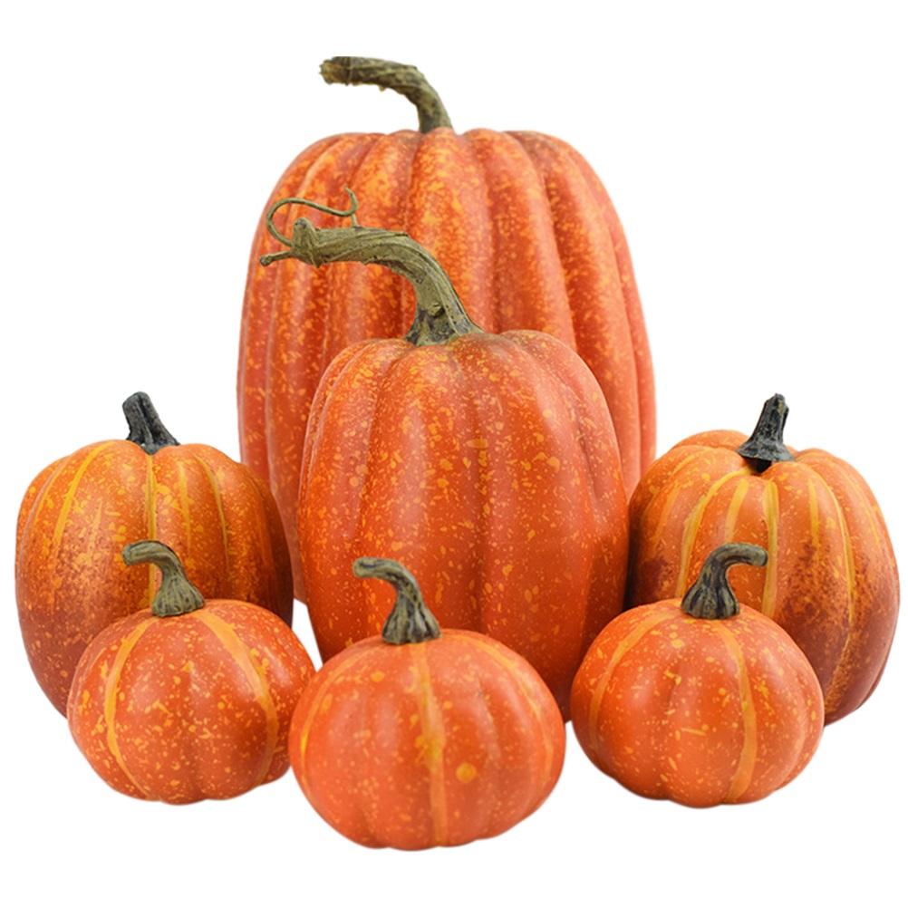 7PCS Simulation Pumpkin Model Artificial Pumpkin Decoration Home Table Decor for Thanksgiving and