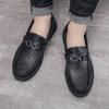 Мужские дышащие повседневные туфли-лоферы с одной педалью в британском стиле, модные шапочки с мягкой подошвой, повседневная кожаная обувь для мужчин